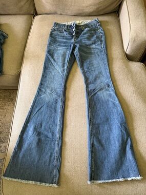 Ariat Blue Flared Jeans with Raw Hem